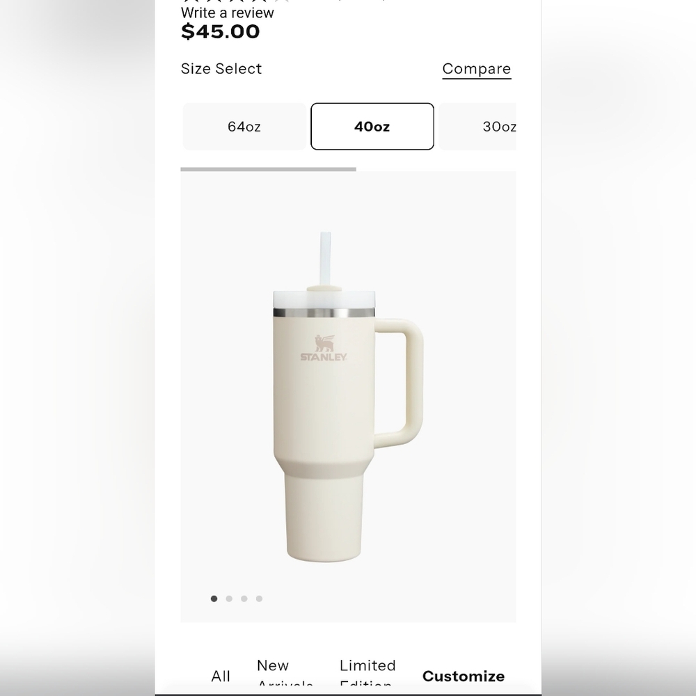 Stanley Cream 40 oz Tumbler
